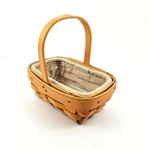 Longaberger Basket Parsley Booking 1999 Liner & Protector Signed by 3 Siblings